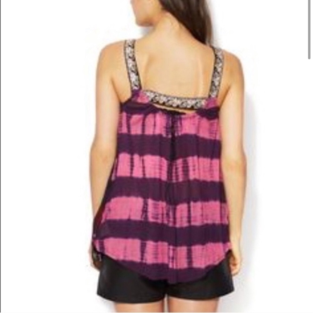 Free People Watercolor Tie-Dye Embroidered Tank